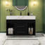 Meuble-lavabo compact compact avec plateau en pierre frittée et rangement pour les petites salles de bain