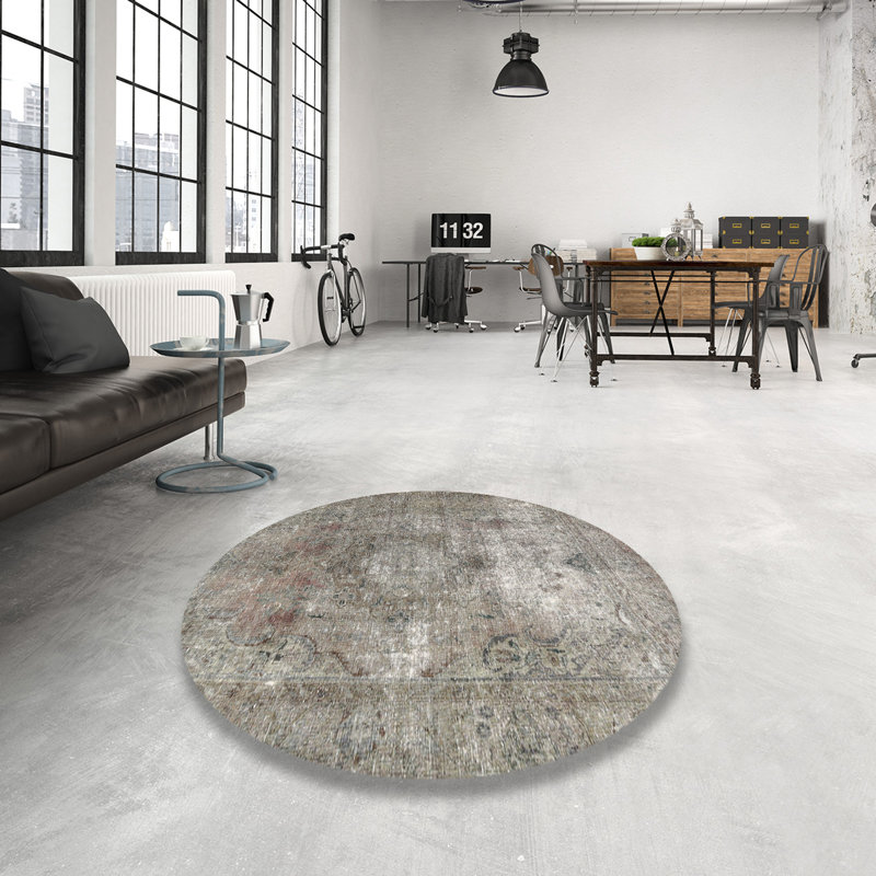 Tapis gris/brun traditionnel Argonne, Rond 4 pi
