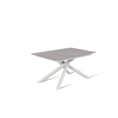 Daequon Extendable Oak Metal Base Dining Table
