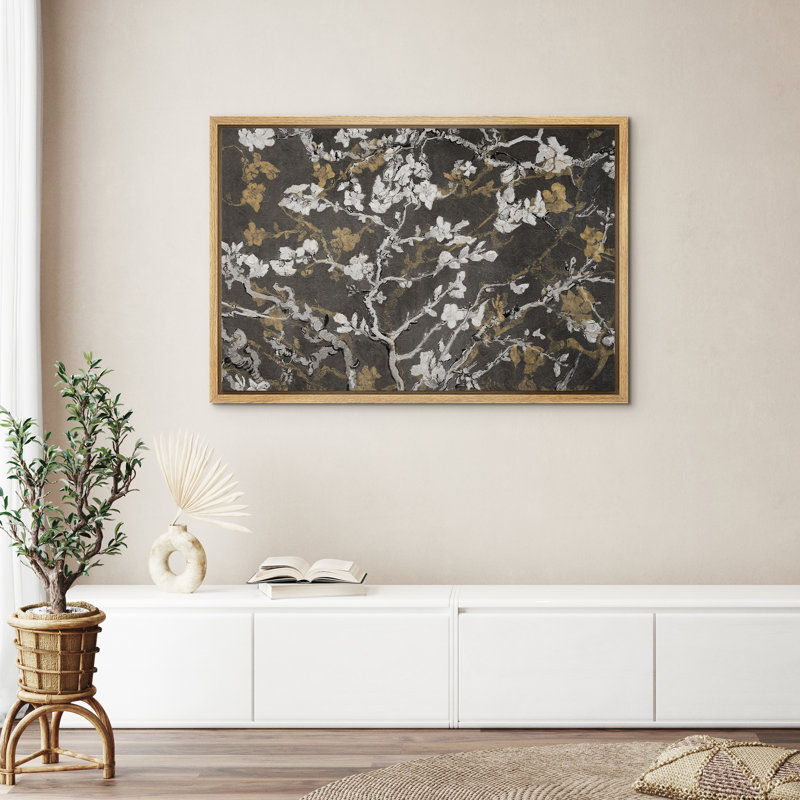 Œuvres d'art botaniques abstraites grises, Naturel, H 16 po x l 24 po