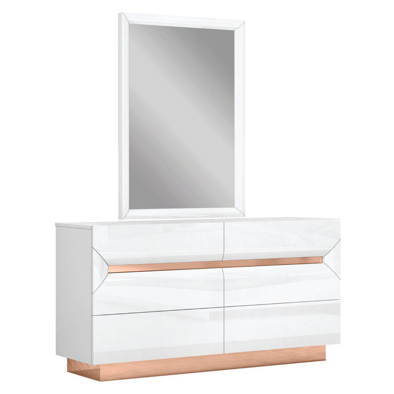 Ensemble de chambre avec lit plateforme 4 pièces Aransas, Très grand, Blanc