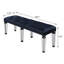 Banc de chambre à coucher glamour en velours bleu marine foncé avec pieds élégants et miroir