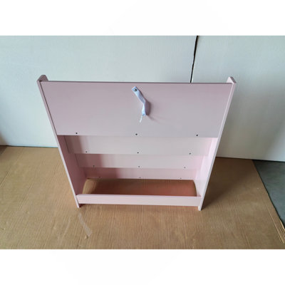Bibliothèque pour enfants à 4 niveaux, présentoirs à livres pour tout-petits, aide à garder les chambres à coucher, les salles de jeux et les salles de classe organisées, panneau de fibres à densité moyenne, rose
