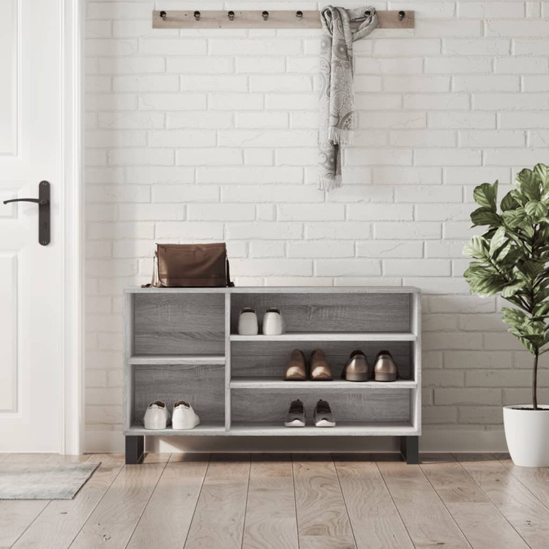 8 Pair Shoe Storage Cabinet, Grey Sonoma