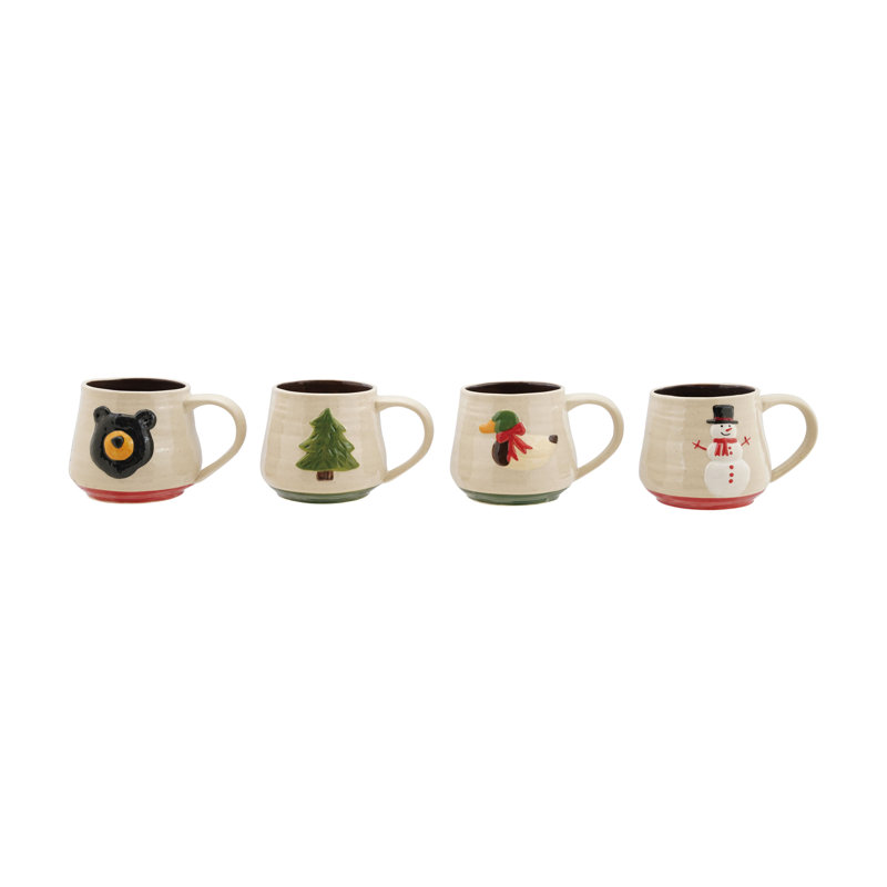 Mélange de tasses en grès embossé Icon