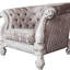  Fauteuil en tissu capitonné bleu