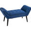 Banc d'appoint bleu avec cadre et bouton de rembourrage doux en bleu, rehausse l'ambiance de la chambre à coucher
