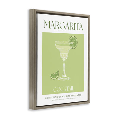 «Minimal Margarita Cocktail», art mural encadré flottant