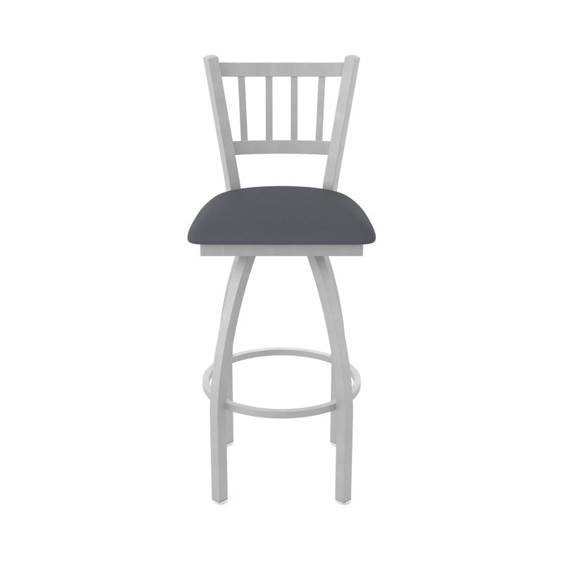Tabouret pivotant 810 Contessa, Nickel anodisé, Vinyle - tempête Canter, Très grand (siège d'une hauteur de 36 po)