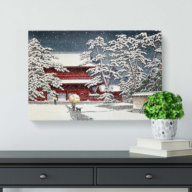 Zojo Temple In The Snow by Hasui Kawase - Wrapped Canvas, 35cm H x 50cm W x 3cm D