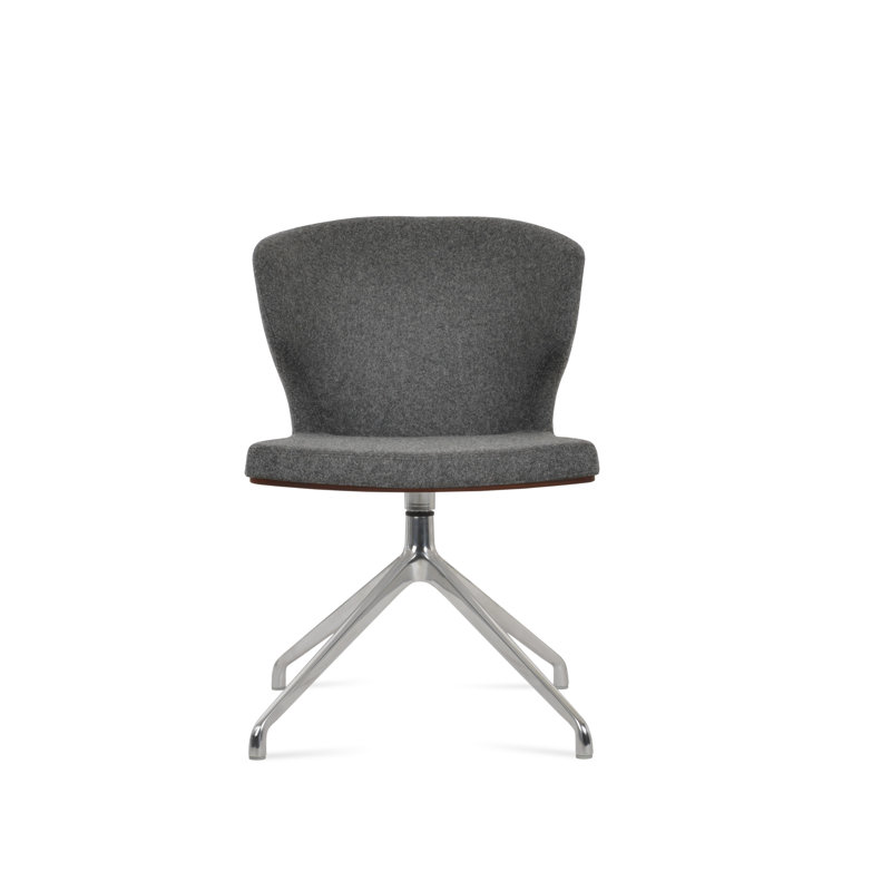 Fauteuil pivotant Amed Plus, Gris foncé, Chrome poli
