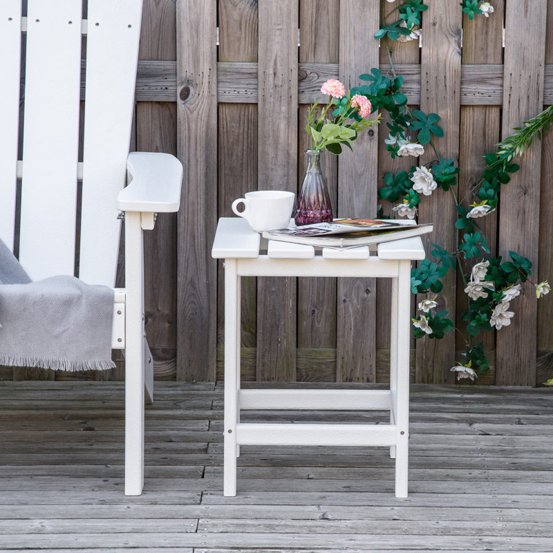 Square Outdoor Side Table , 15'' in. W 15'' in. D, White