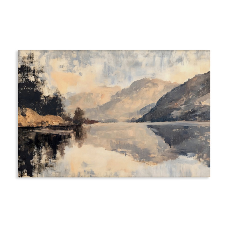 Toile brossée reflet de la montagne, design par LSR Creative Studio, H 16 po x l 24 po