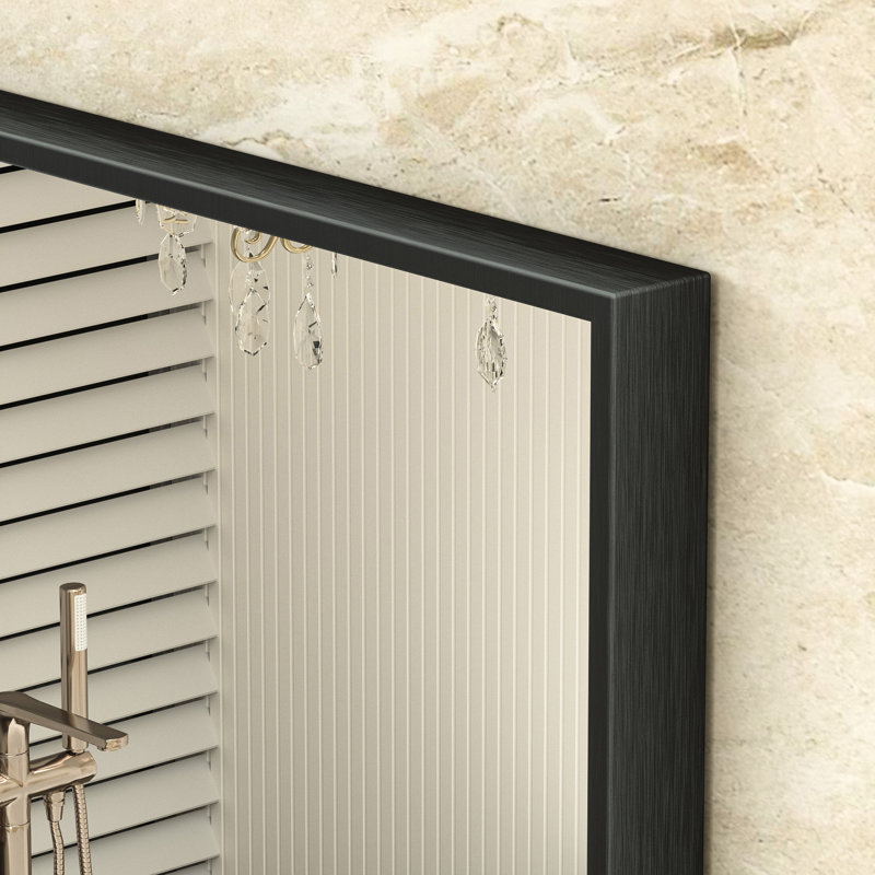 LED Metal Framed Anti-Fog Function 3 Color Adjustment Bathroom Mirror, 32" x 24"