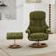 Fauteuil inclinable ergonomique avec repose-pieds, méridienne moderne pivotante à 360 ° avec repose-pieds, tissu chenille, massage par vibration à 5 points, siège chauffant et dossier réglable à 140 ° pour la maison ou le bureau, vert