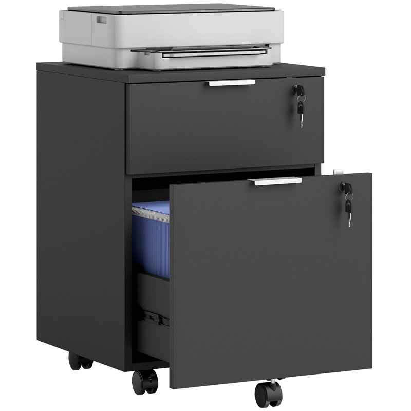 42cm Wide 2 -Drawer File Cabinet, Black