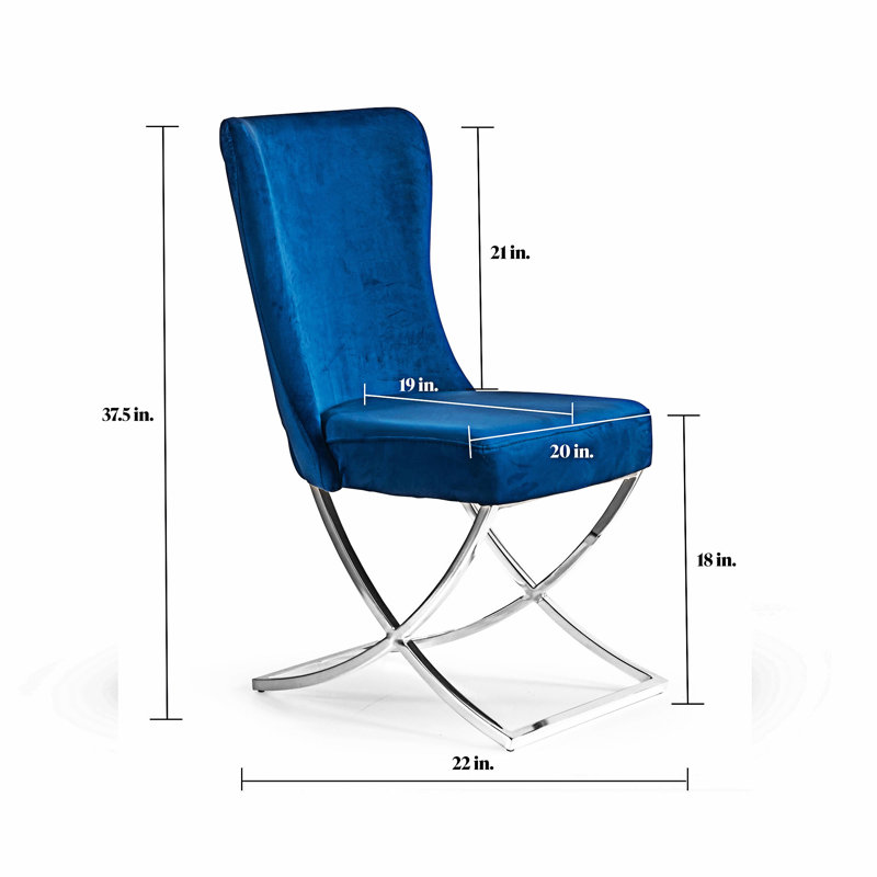 Chaise d'appoint rembourrée (ensemble de 2), Bleu