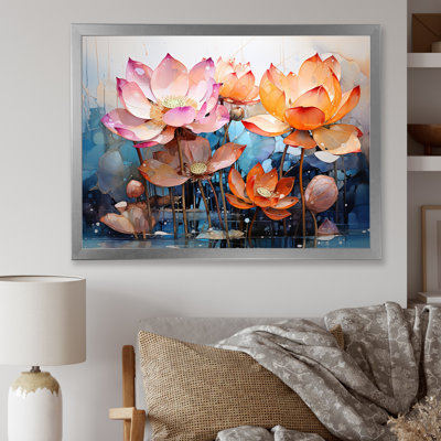 Fleurs de lotus fauves - reproduction sur toile