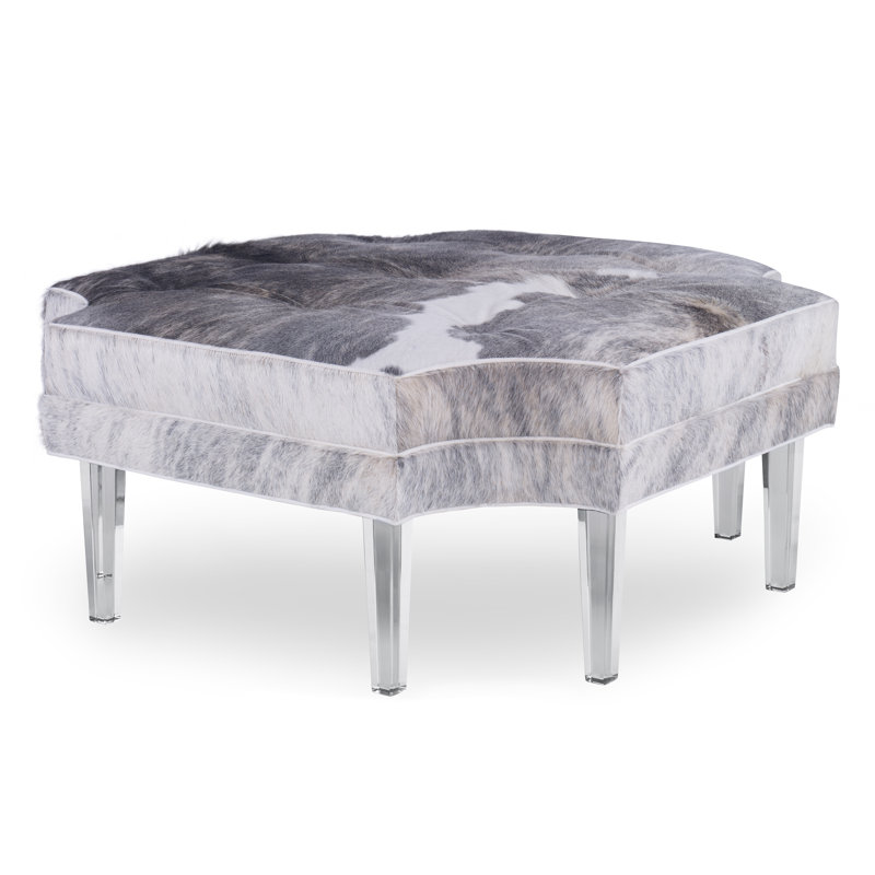 Harlow Novelty Ottoman, Sunny Linen
