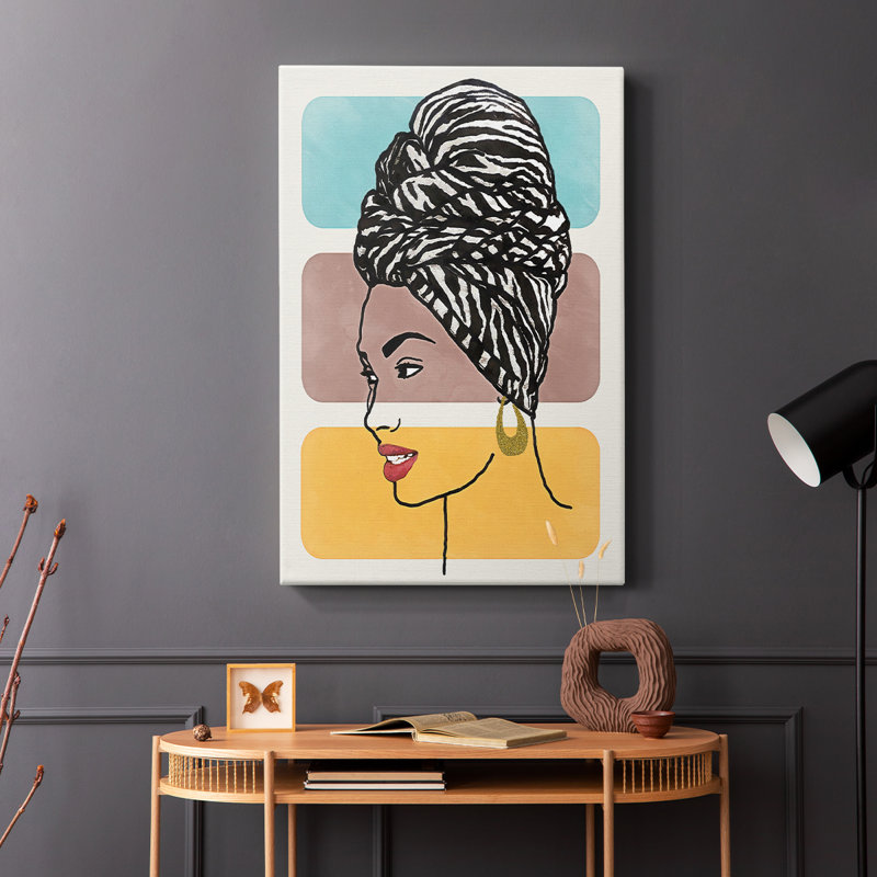 Head Wrap II -Galery Enveloppé Cavas, H 18 po x l 12 po