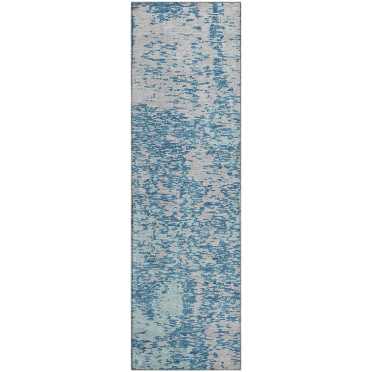Premium Machine Washable Prisco Teal Rug