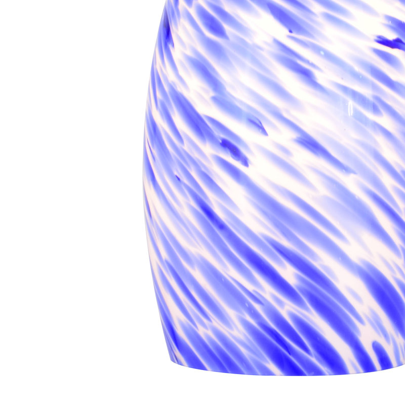 Luminaire suspendu en forme de cloche à 1 lumière Xayn, Bleu / blanc, Noir mat