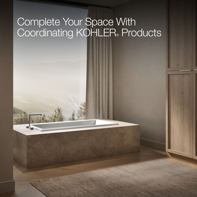 Underscore® 60" x 30" Drop-In or Undermount Acrylic Soaking Bathtub with Sloped Backrest, Ice Grey