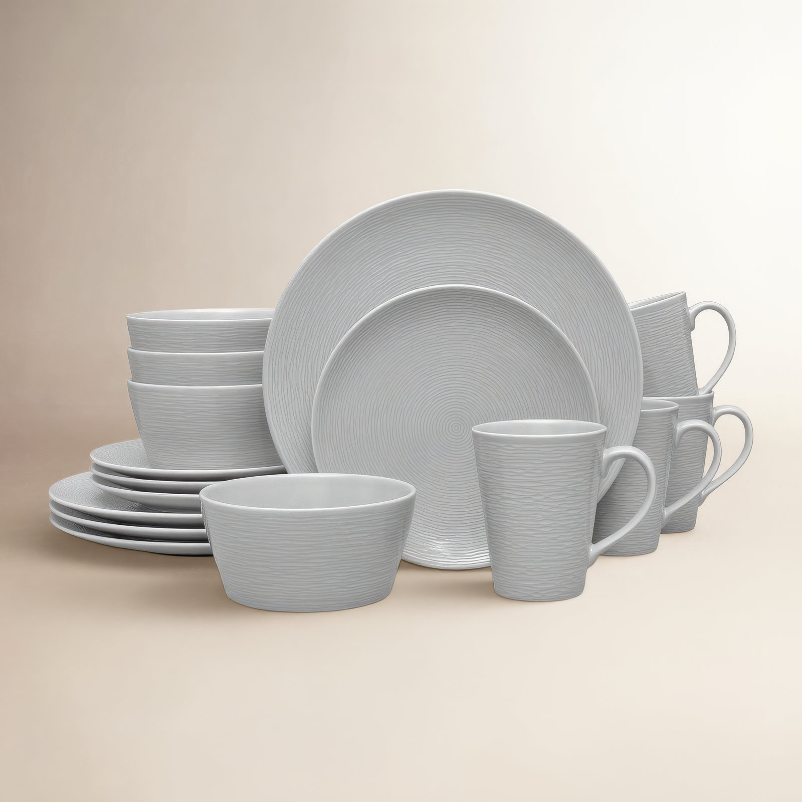 Sandefjord Porcelain Dinnerware Set, Gray