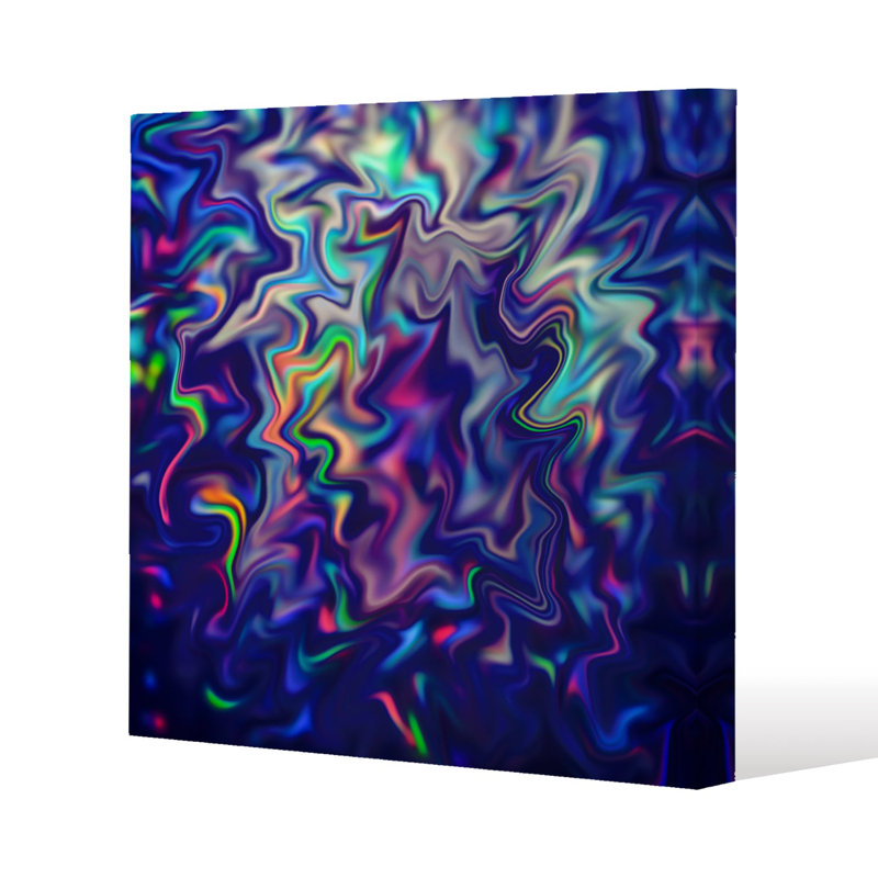 Psychedelic Marble Slim Style Canvas Print , 15mm Slim Real wood., 40 cm H x 40 cm W