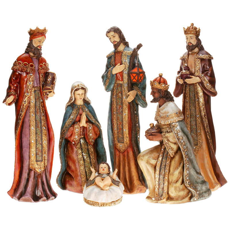 Crèche grand byzantine - 5 à 26 pouces, ensemble de 6