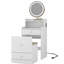 Bureau de coiffeuse blanc 3 en 1 avec miroir et 2 tiroirs de rangement, fonction de charge, tabouret rembourré, compacte pour salles d'eau, option 2 spacieuse, coiffeuse