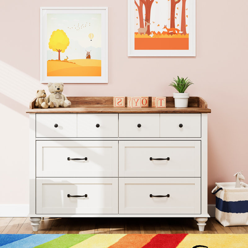 Corretta Kids 6 - Drawer Dresser, Off White/Brown