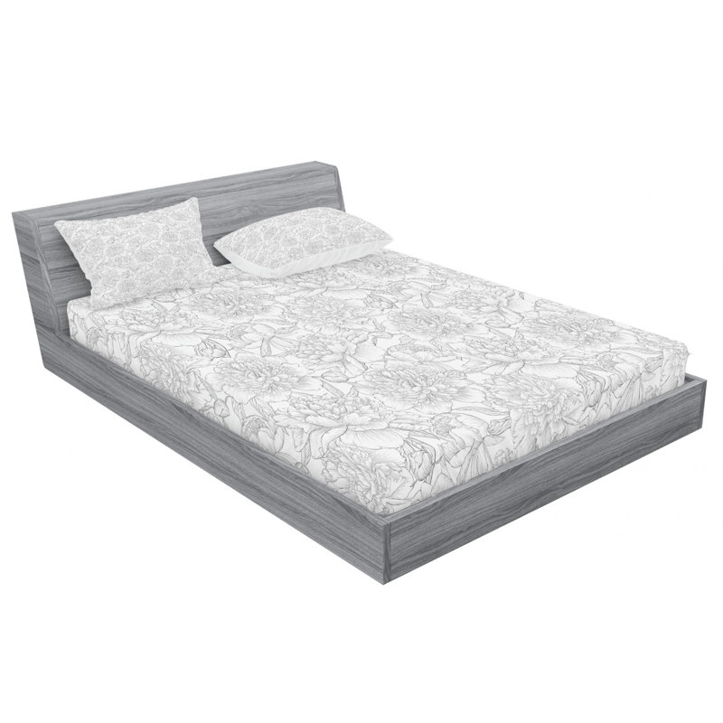 Microfiber Floral Sheet Set, Queen Sheet Set with Fitted Sheet