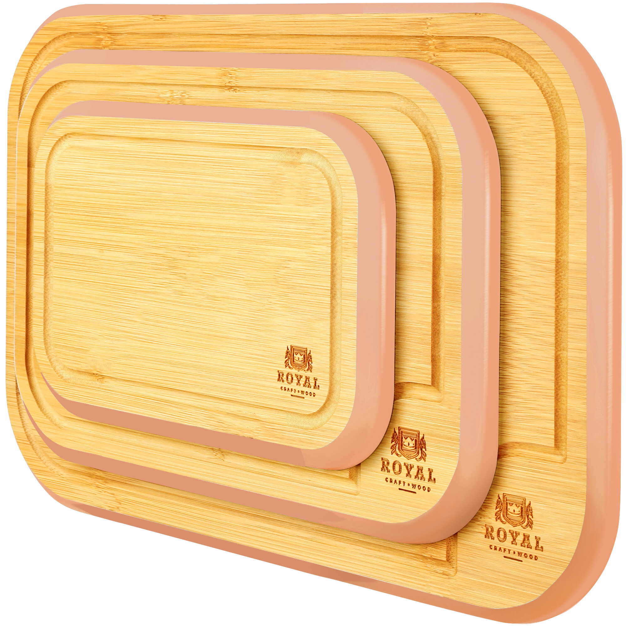 Farberware 12-Inch x 16-inch Bamboo Cutting Board with Metal Handles, Multicolor