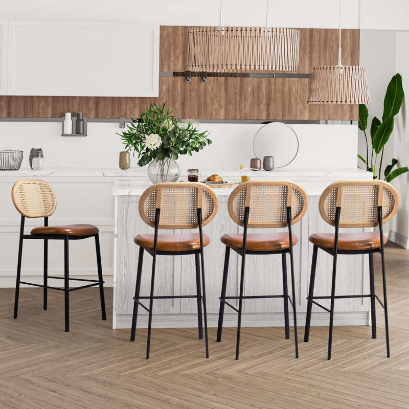 Tabouret de comptoir Adreina, Brun / similicuir