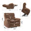 Fauteuil inclinable surdimensionné avec repose-tête rembourré et relevable avec fonctions de massage et de chaleur-499442957