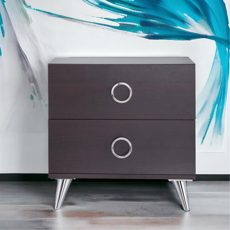 Accent Table With Build And Stylish Appearance Tapered Legs Spacious Interior