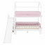 Lit superposé en bois en forme de maison avec glissade, escalier de rangement et garde-corps pour enfants-2020808616