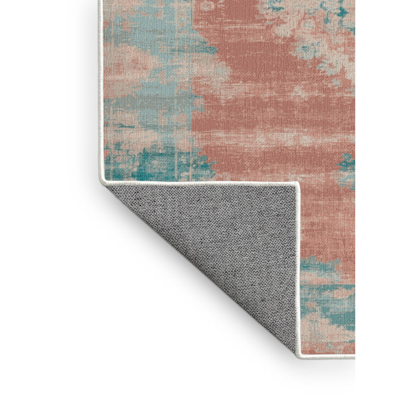 Tapis beige surteint lavable à la machine, Rond 3 pi