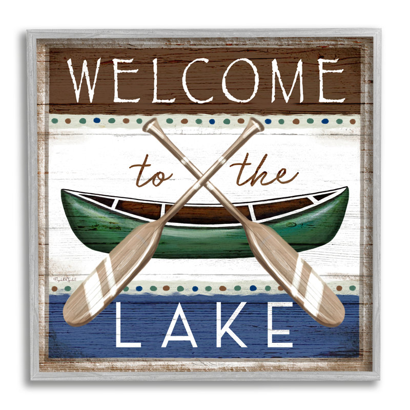«Rustic Lake Welcome Canoe», art mural texturé giclée par Elizabeth Tyndall_aq-510, H 24 po x l 24 po x P 1,5 po