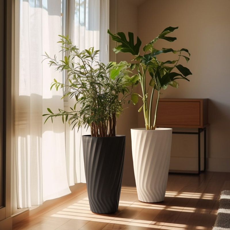 Bee Resin Pot Planter, Black, 1, 24'' H X 13.8'' W X 13.8'' D