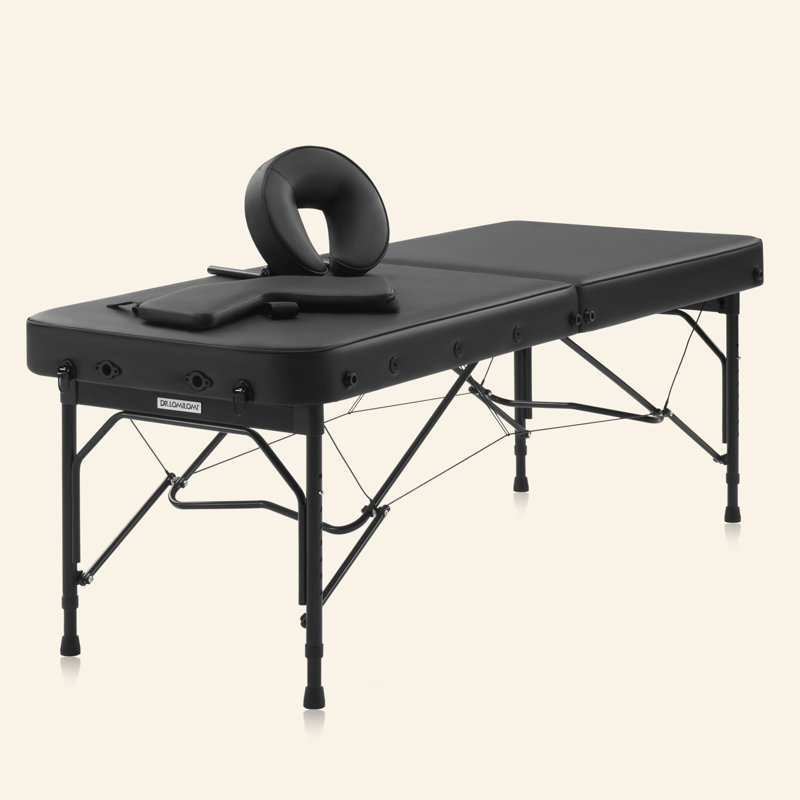 Table de massage portable Halia Pro 302P, structure en aluminium renforcé noir, poids léger, sac à dos inclus