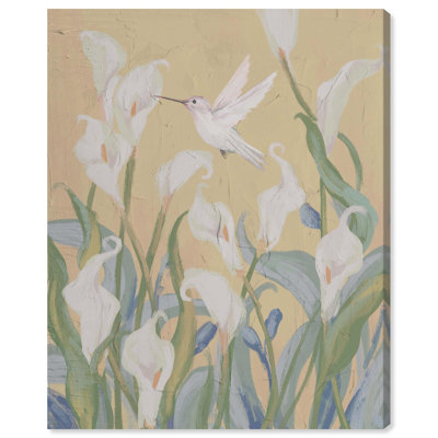 Hummingbird with flowers Floral Decor Canvas Print by Notoriart