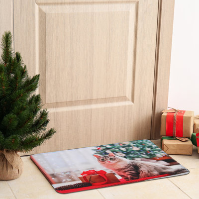 Tapis de Noël en mousse à mémoire de forme Meowy Catmas