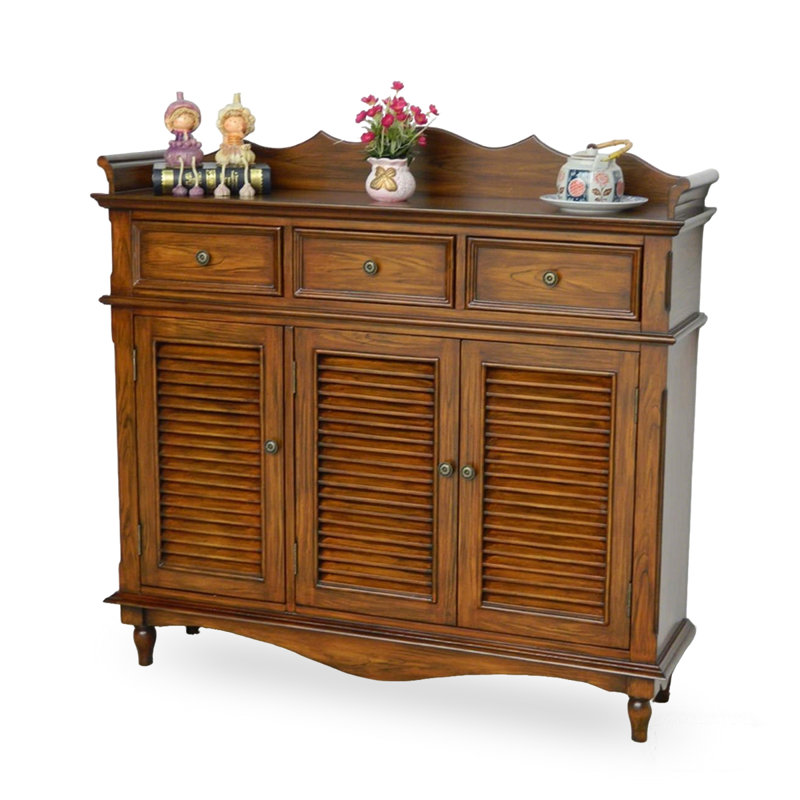 Brown Solid Wood Shoe Storage Bench