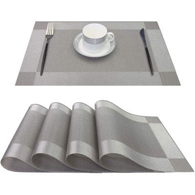 PVC Placemats Set of 4 for Dining Table Protection