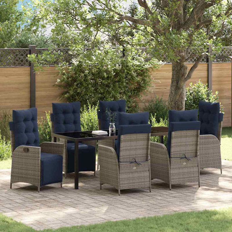 Patio Dining Set with, 6, 73cm H x 200cm W x 80cm D
