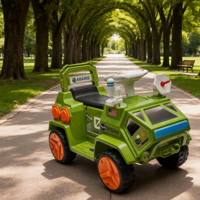 Kids Electric Ride-On ATV Car, Flashing LED Lights & Music, 6V Battery, 4-Wheel Toddler Quad, Cartoon Decals, 66lb Capacity, Ages 1.55