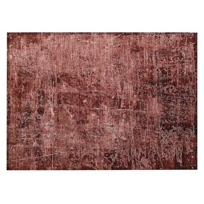 2' X 3' Merlot Abstract Washable Non Skid Indoor Outdoor Area Rug