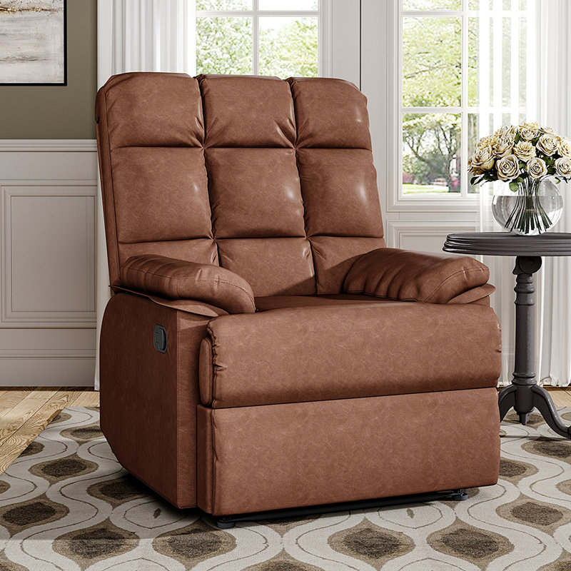 Upholstered Recliner Armchair, Brown